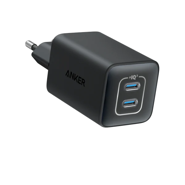 شاحن منزلي أنكر 523 USB-C بقدرة 47 واط بمنفذين – Nano 3 – أسود | A2039L11